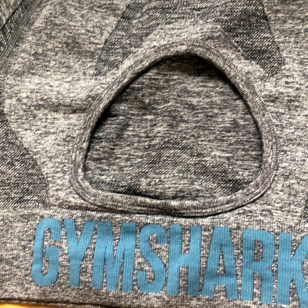 Gymshark Women's Flex Crop Top LA1 Charcoal Marl/Smokey Teal Size S